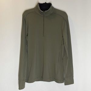 Lululemon Surge Warm Half Zip Pullover Sweater Dark Green Long Sleeves Size M